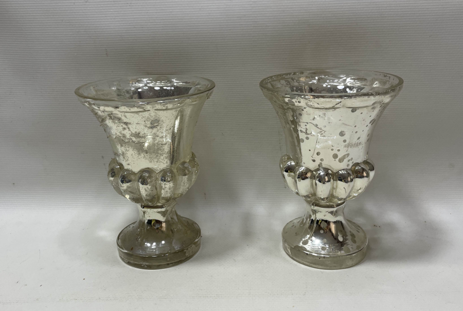 ANTİKA ÇİFT GÜMÜŞ VARAKLI KAŞIKLIK