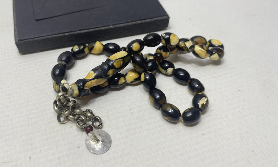 EL YAPIMI ANTİKA DAMLA KEHRİBAR TESPİH