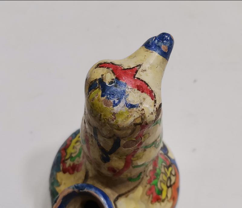 OSMANLI DÖNEMİ ADAPAZARI İŞİ EL BOYAMA KUŞ FORMLU HOKKA