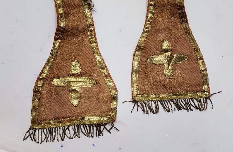 OSMANLI DÖNEMİ RUM İŞİ ALTIN SIRMA İŞLEMELİ PAPAZ ATKISI