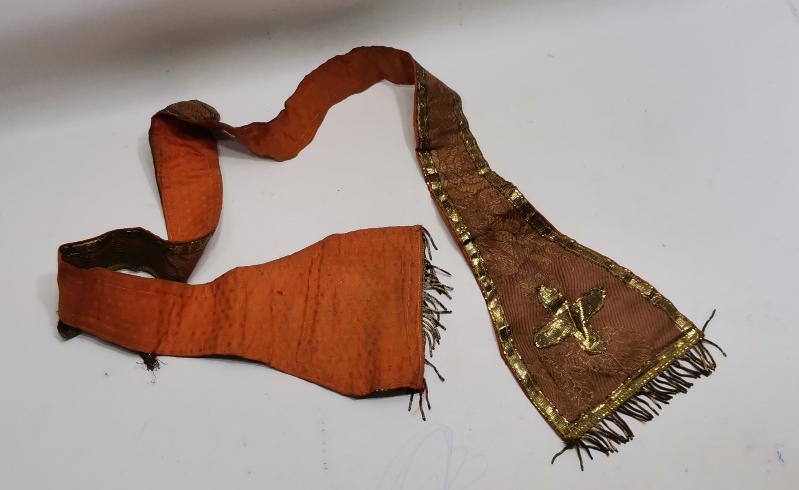 OSMANLI DÖNEMİ RUM İŞİ ALTIN SIRMA İŞLEMELİ PAPAZ ATKISI