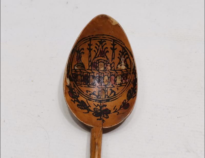 OSMANLICA YAZILI EL BOYAMA AHŞAP KAŞIK 