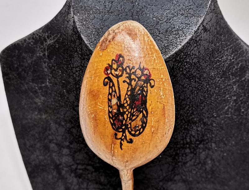 OSMANLICA YAZILI EL BOYAMA AHŞAP KAŞIK 