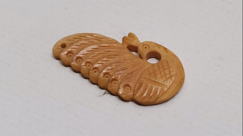 TAVUSKUŞU FORMLU ANTİKA KOLYE UCU