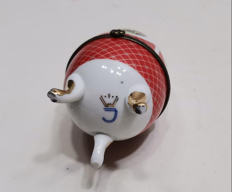 YUMURTA FORMLU WJ MARKA ANTİKA MÜCEVHER KUTUSU 