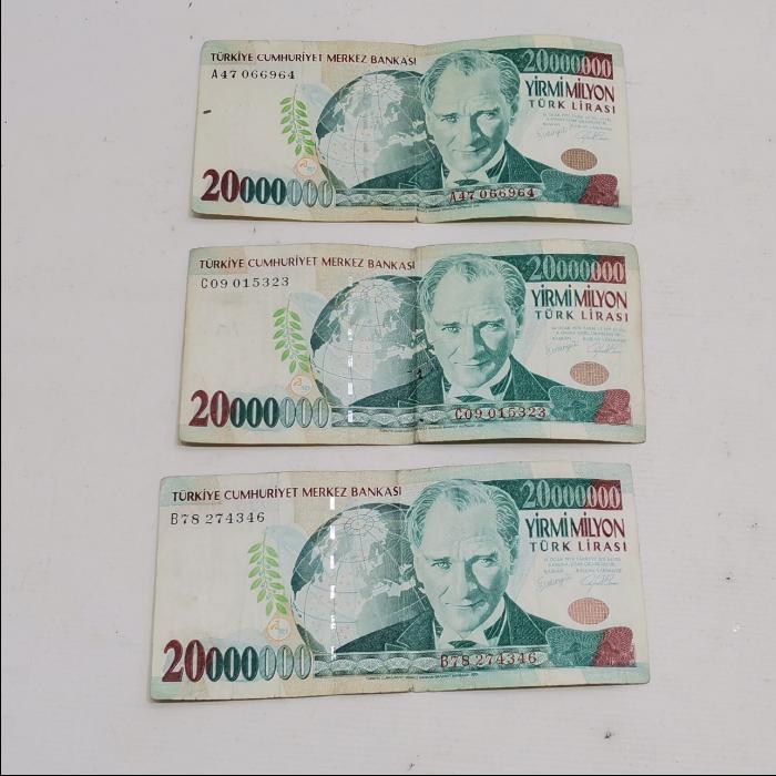 A, B VE C SERİSİ 20 MİYON LİRA KAĞIT PARALAR