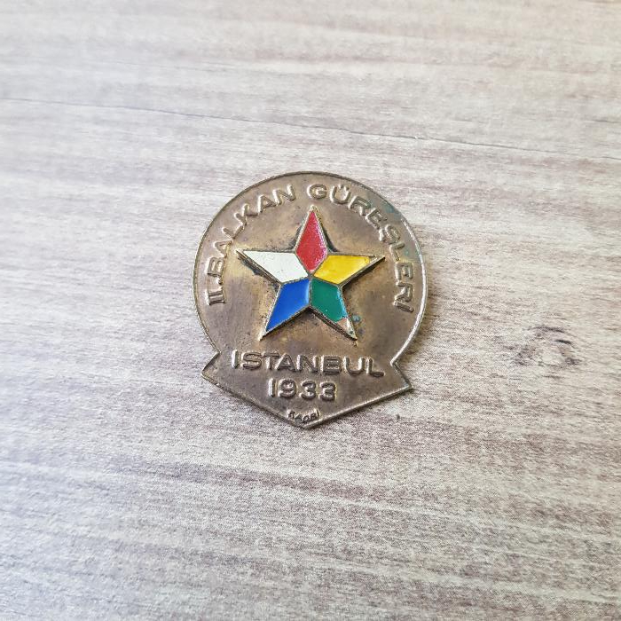 İSTANBUL 1933 BALKAN GÜREŞLERİ ROZET MADALYA