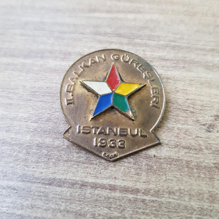 İSTANBUL 1933 BALKAN GÜREŞLERİ ROZET MADALYA