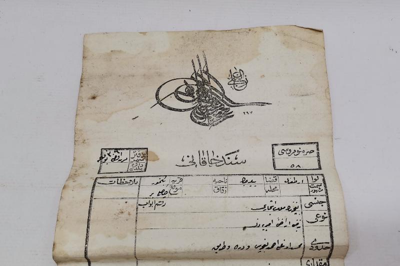 OSMANLI DÖNEMİ TUĞRALI SENEDİ HAKANİ TAPU BELGESİ 