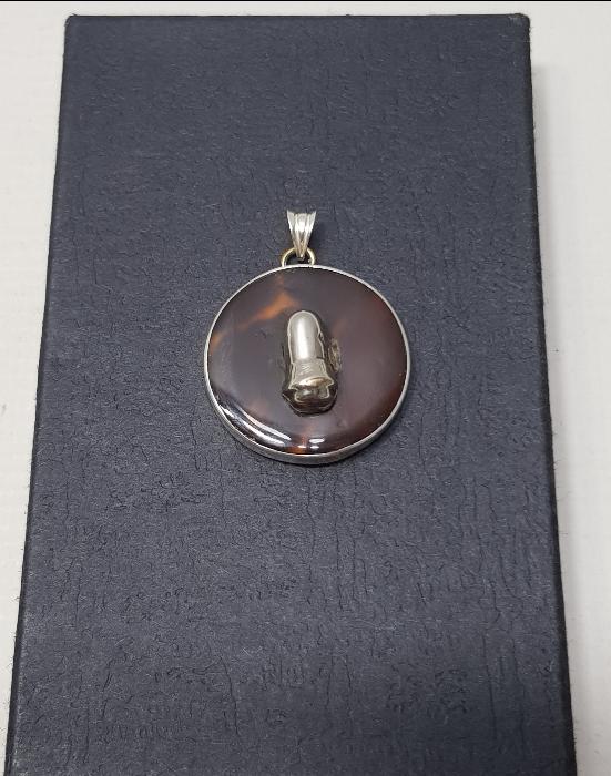 GÜMÜŞ VE BAĞADAN MAMÜL TEKKE İŞİ MEVLEVİ SİKKELİ KOLYE UCU