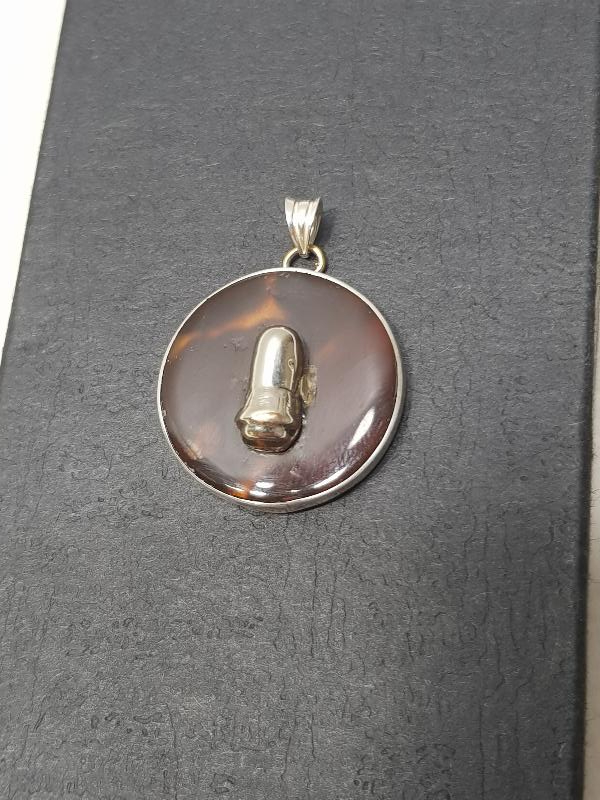 GÜMÜŞ VE BAĞADAN MAMÜL TEKKE İŞİ MEVLEVİ SİKKELİ KOLYE UCU