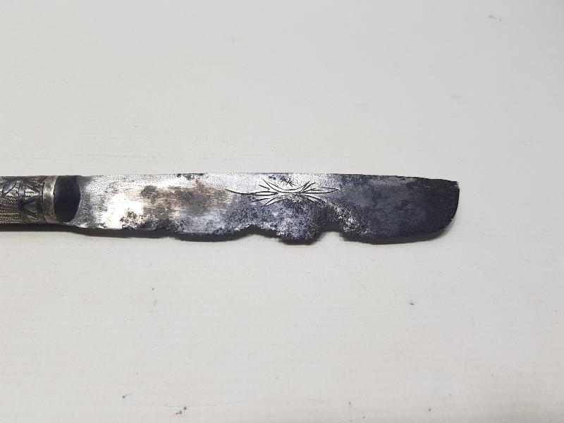 OSMANLI DÖNEMİ 1320 TARİHLİ VE GÜMÜŞ SAPLI HATTAT BIÇAĞI