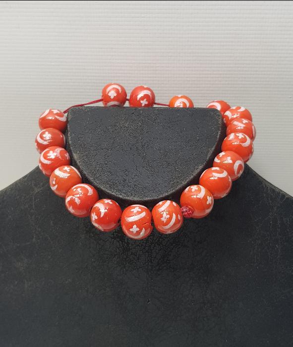 OSMANLI DÖNEMİ AY YILDIZLI ÇEKOSLAVAK BOHEM KRİSTAL CAM BİLEKLİK