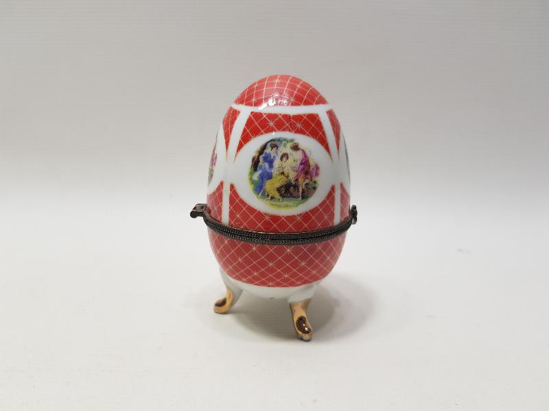 YUMURTA FORMLU WJ MARKA ANTİKA MÜCEVHER KUTUSU 