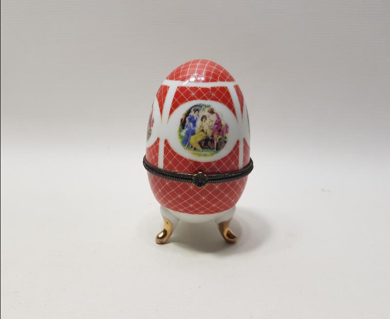 YUMURTA FORMLU WJ MARKA ANTİKA MÜCEVHER KUTUSU 