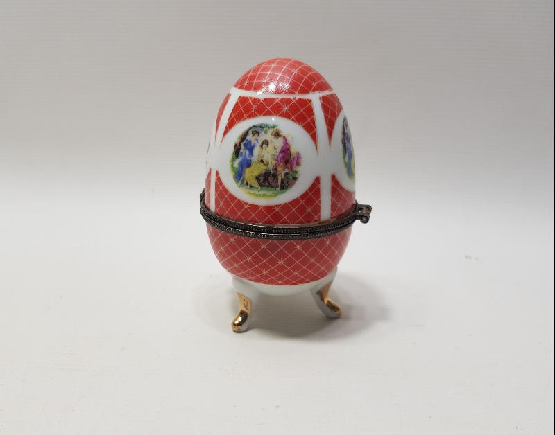 YUMURTA FORMLU WJ MARKA ANTİKA MÜCEVHER KUTUSU 