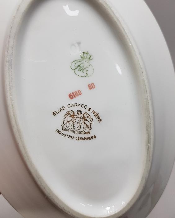 OSMANLI DÖNEMİ ÜNLÜ TÜCCAR ELIAS CARACO DAMGALI PORSELEN KAYIK TABAK