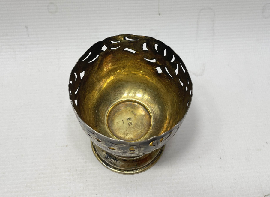 KALEM İŞÇİLİKLİ ANTİKA GÜMÜŞ FİNCAN ZARFI