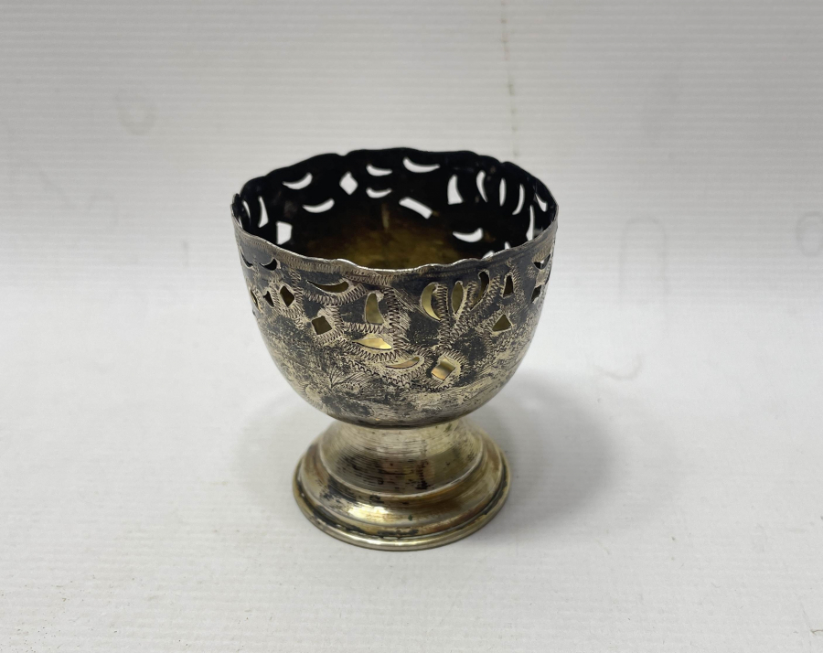 KALEM İŞÇİLİKLİ ANTİKA GÜMÜŞ FİNCAN ZARFI