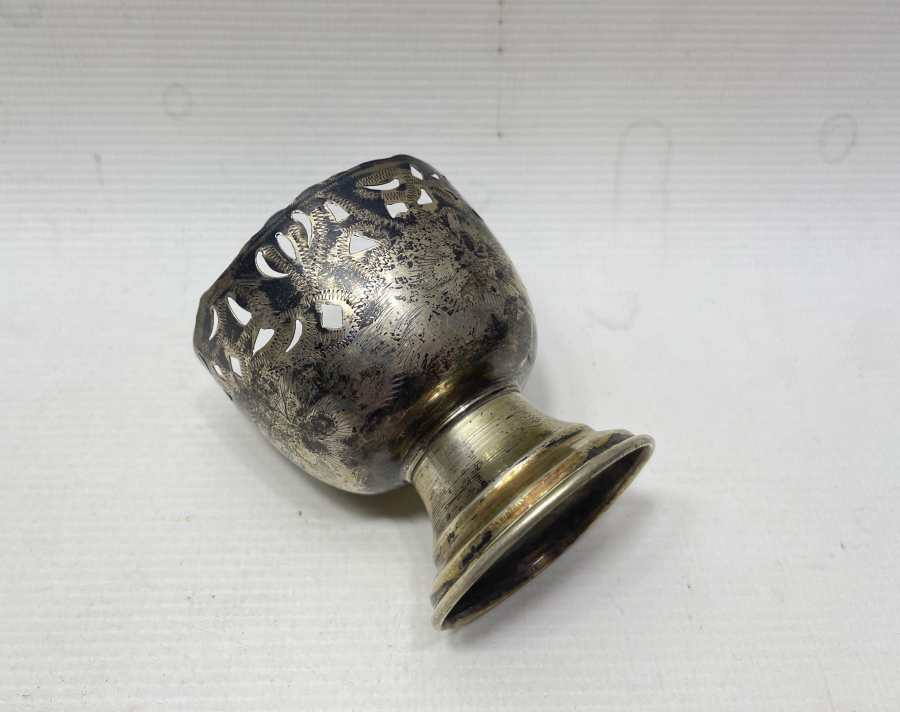 KALEM İŞÇİLİKLİ ANTİKA GÜMÜŞ FİNCAN ZARFI