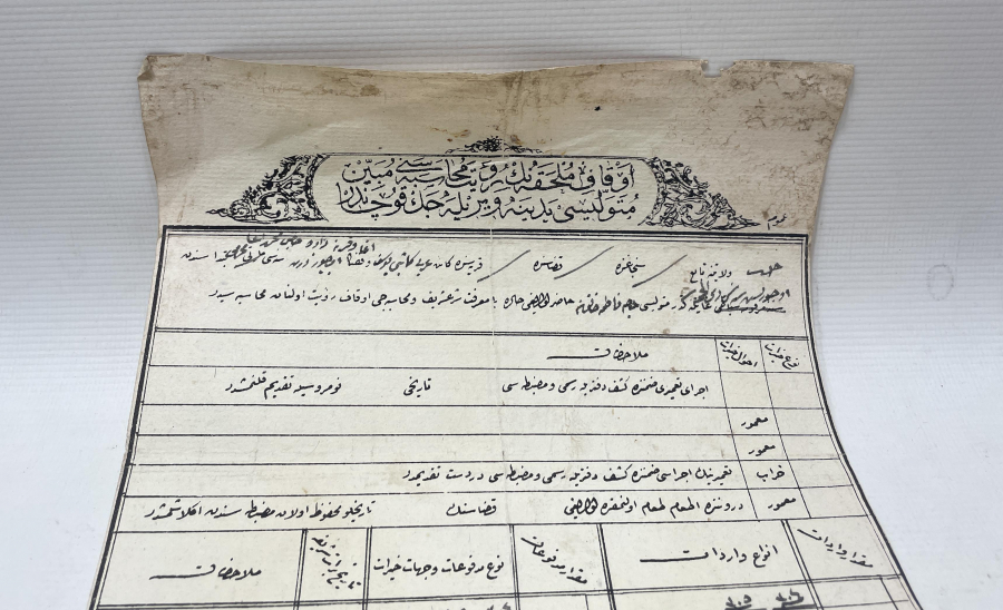 OSMANLI DÖNEMİ BÜYÜK BOY AHARLI KAĞIT EFEMERA