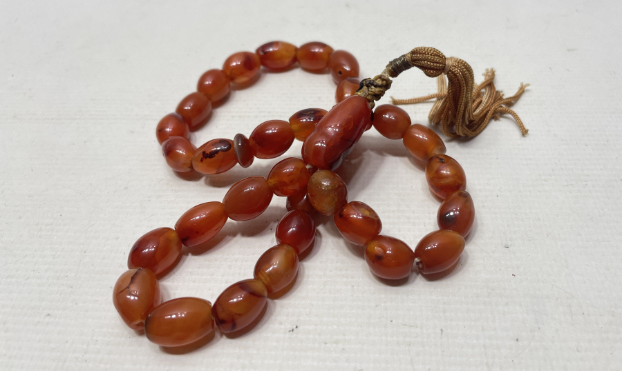 OSMANLI DÖNEMİ ÇOK NADİR TAMAMI EL YAPIMI AKİK TESPİH