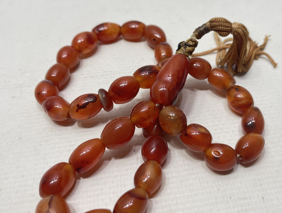 OSMANLI DÖNEMİ ÇOK NADİR TAMAMI EL YAPIMI AKİK TESPİH