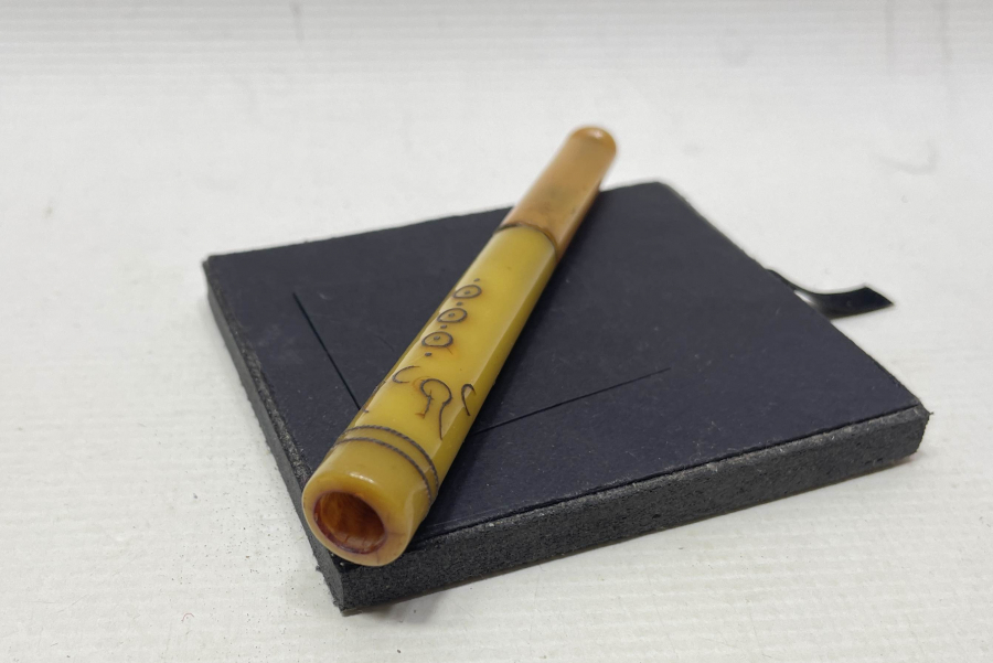 OSMANLI DÖNEMİ GÜMÜŞ ÇAKMA İŞÇİLİKLİ AFYON İŞİ SİGARA AĞIZLIĞI