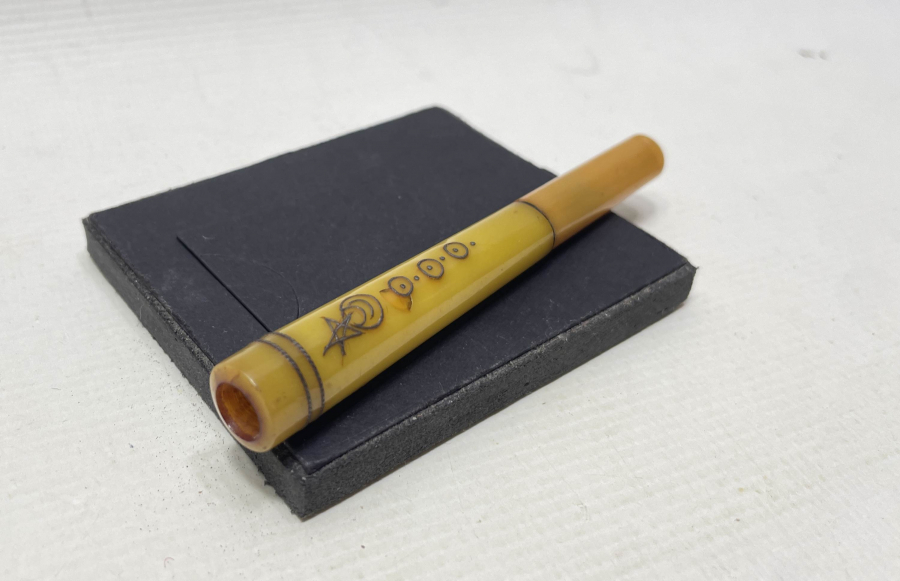 OSMANLI DÖNEMİ GÜMÜŞ ÇAKMA İŞÇİLİKLİ AFYON İŞİ SİGARA AĞIZLIĞI