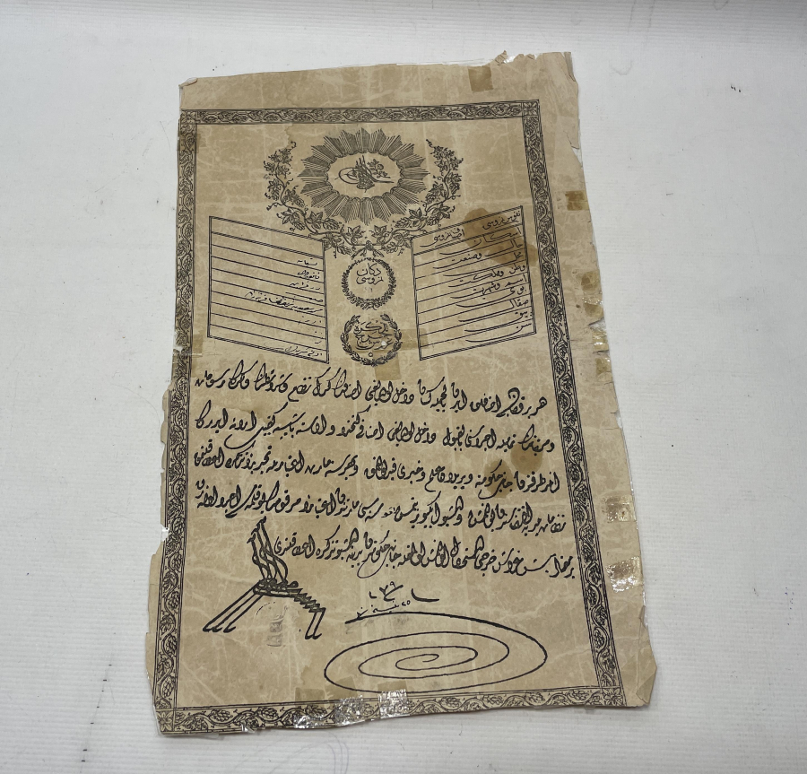 OSMANLI DÖNEMİ ÇOK NADİR FORMDA SEYAHAT BELGESİ