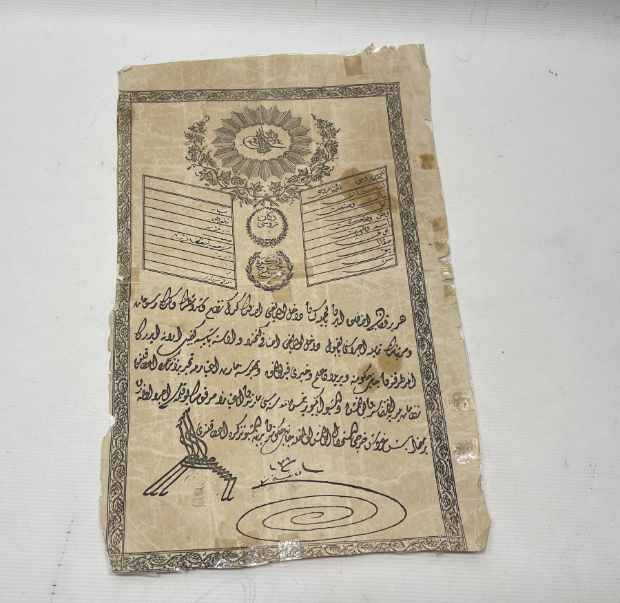 OSMANLI DÖNEMİ ÇOK NADİR FORMDA SEYAHAT BELGESİ