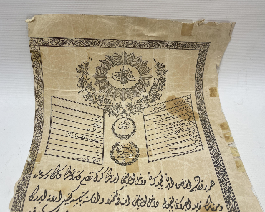 OSMANLI DÖNEMİ ÇOK NADİR FORMDA SEYAHAT BELGESİ