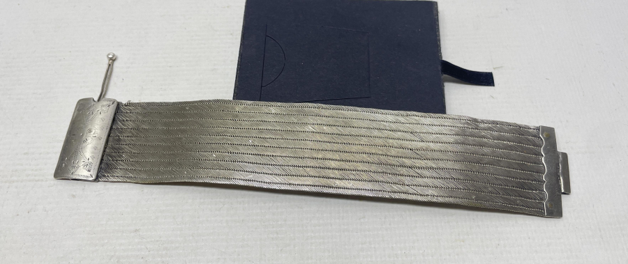 SAF GÜMÜŞTEN MAMUL EL YAPIMI ANTİKA TRABZON İŞİ HASIR ÖRME BİLEZİK