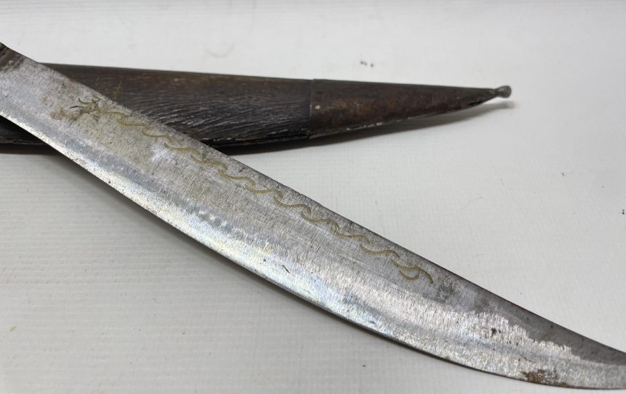 ÜZERİ ALTIN ÇAKMA İŞÇİLİKLİ OSMANLI DÖNEMİ KUŞAK KAMASI