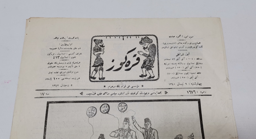 1925 TARİHLİ OSMANLICA YAZILI KARAGÖZ MİZAH DERGİSİ