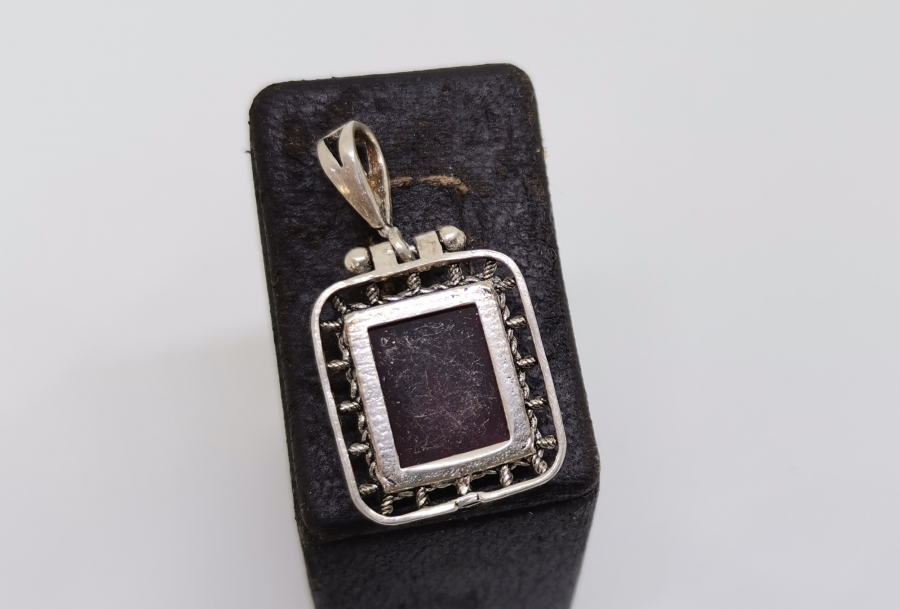 AKİK TAŞLI GÜMÜŞ KOLYE UCU