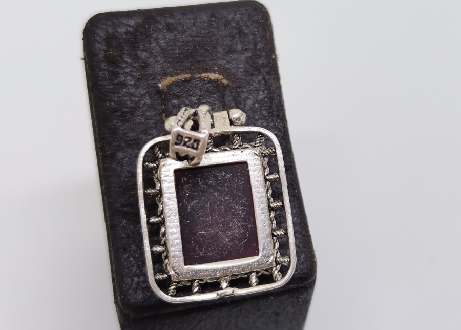 AKİK TAŞLI GÜMÜŞ KOLYE UCU