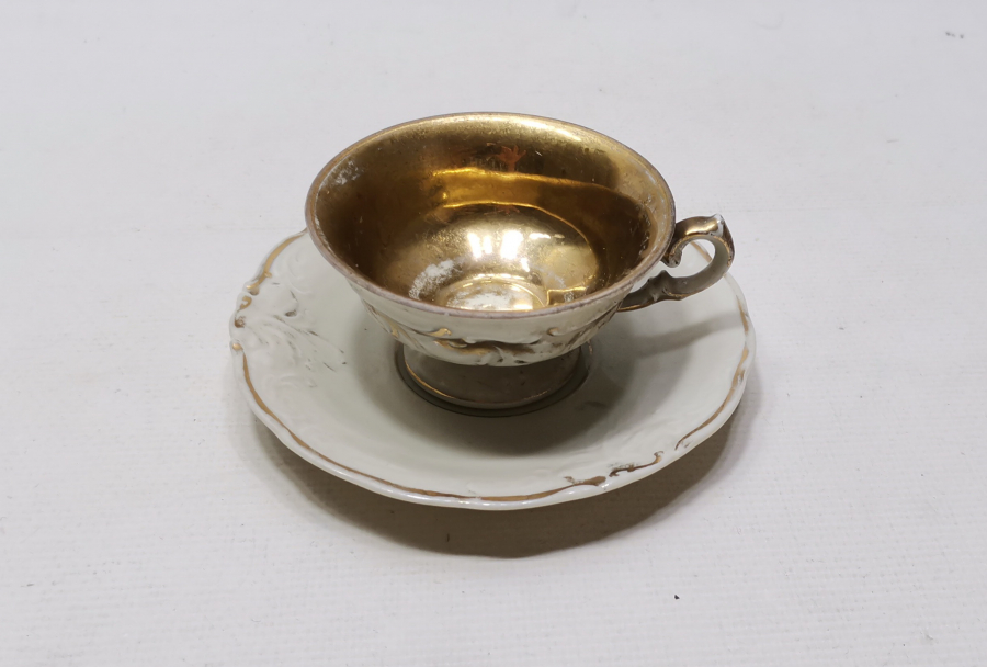 OSMANLI DÖNEMİ ALTIN VARAKLI KPM FİNCAN