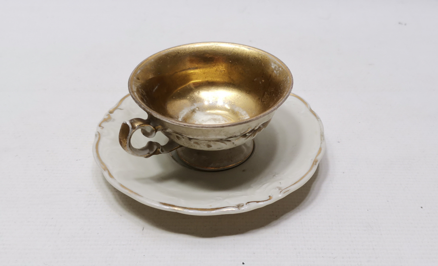 OSMANLI DÖNEMİ ALTIN VARAKLI KPM FİNCAN