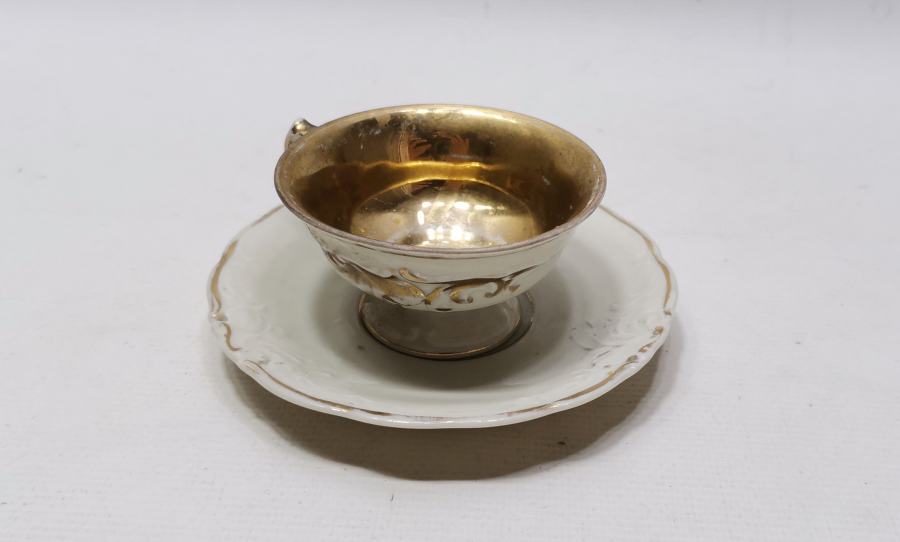 OSMANLI DÖNEMİ ALTIN VARAKLI KPM FİNCAN