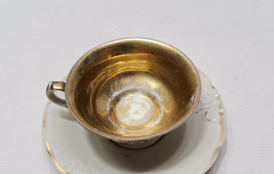 OSMANLI DÖNEMİ ALTIN VARAKLI KPM FİNCAN