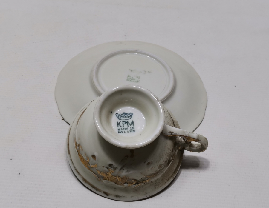 OSMANLI DÖNEMİ ALTIN VARAKLI KPM FİNCAN