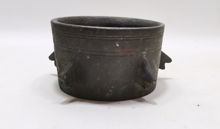 OSMANLI DÖNEMİ NADİR FORMDA İĞNELİ BRONZ HAVAN