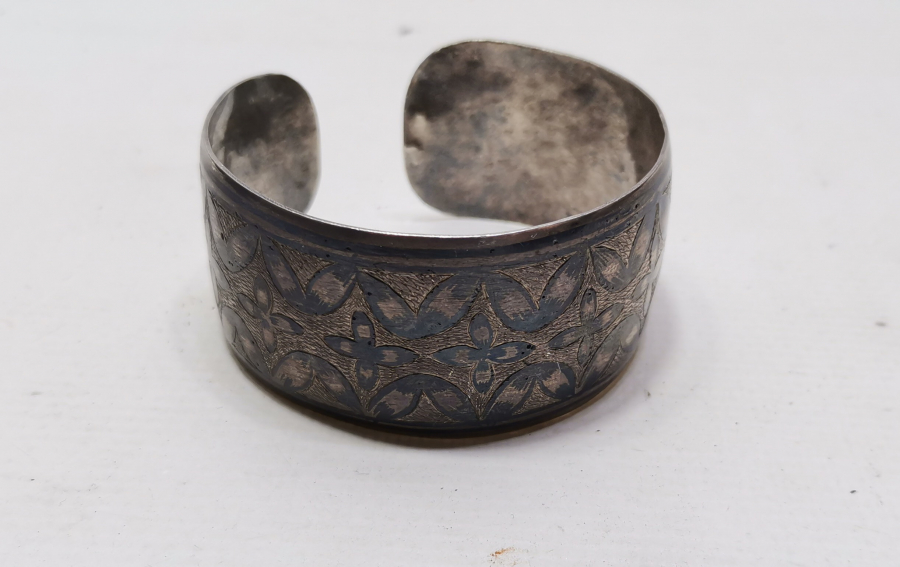 OSMANLICA VAN DAMGALI OSMANLI DÖNEMİ ERMENİ USTA YAPIMI SAVATLI GÜMÜŞ BİLEZİK