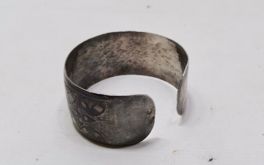 OSMANLICA VAN DAMGALI OSMANLI DÖNEMİ ERMENİ USTA YAPIMI SAVATLI GÜMÜŞ BİLEZİK