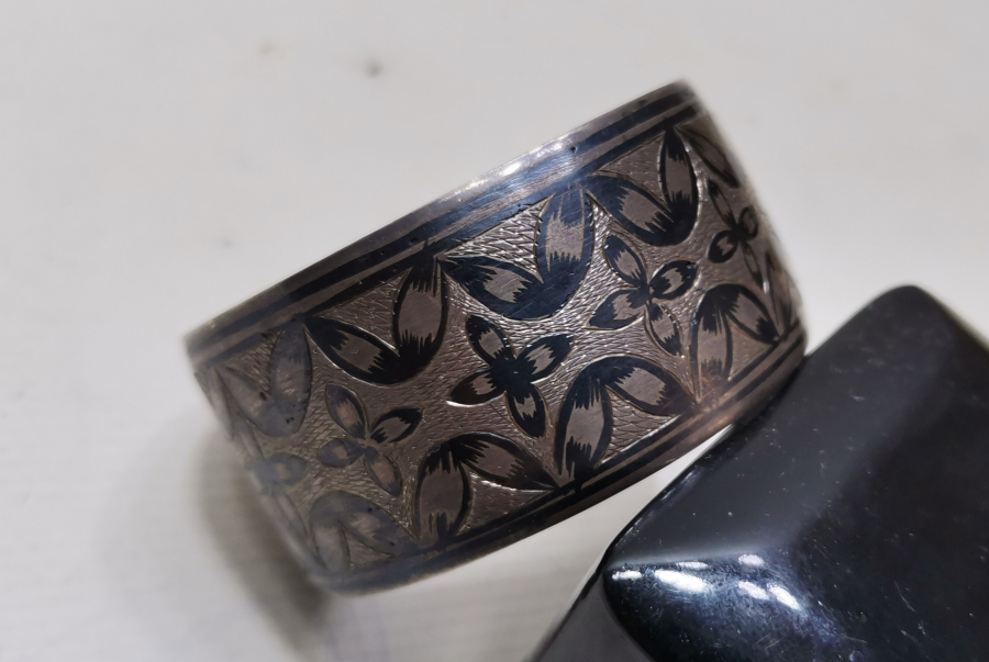 OSMANLICA VAN DAMGALI OSMANLI DÖNEMİ ERMENİ USTA YAPIMI SAVATLI GÜMÜŞ BİLEZİK