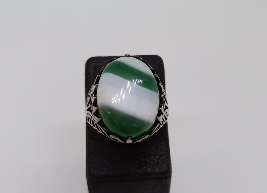 SÜLEYMANİYE AKİKLİ GÜMÜŞ ERKEK YÜZÜĞÜ