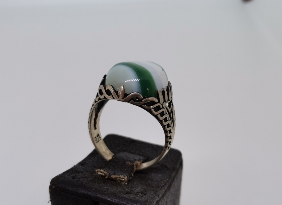 SÜLEYMANİYE AKİKLİ GÜMÜŞ ERKEK YÜZÜĞÜ