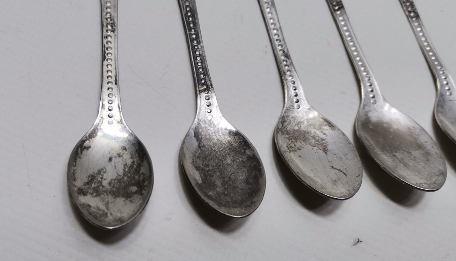 ANTİKA GÜMÜŞ KAPLAMA ÇAY KAŞIĞI TAKIMI