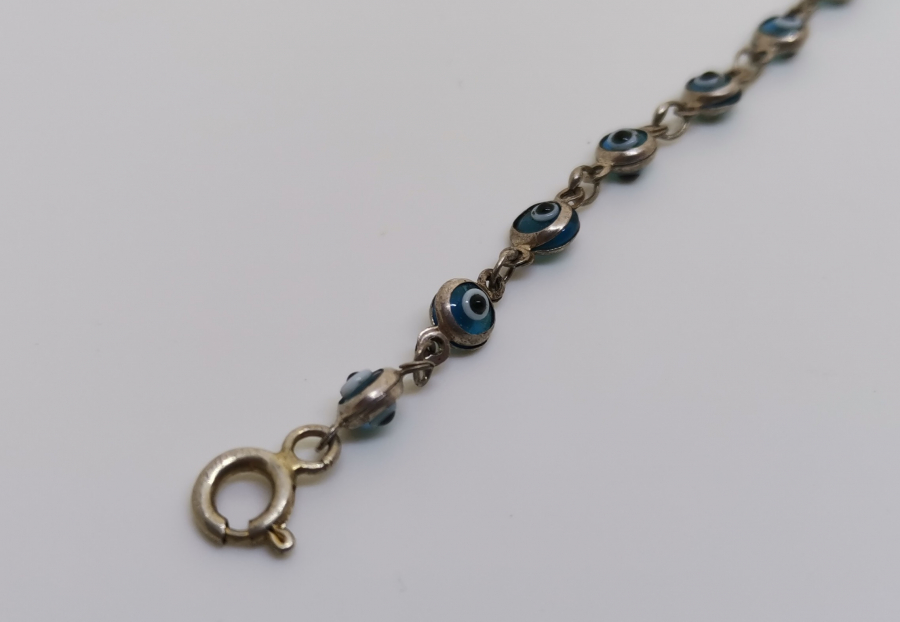 NAZAR BONCUKLU GÜMÜŞ BİLEKLİK